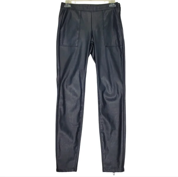BlankNYC The Bond Black Vegan Leather / Faux Leather Skinny Pants Size 25 - Picture 1 of 15
